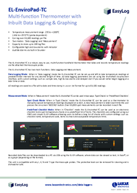 Thumbnail of document Data Sheet - EL-ENVIROPAD-TC Handheld Temperature Recorder